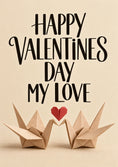 Load image into Gallery viewer, Origami Cranes Red Heart Valentine's Day Card for Partner
