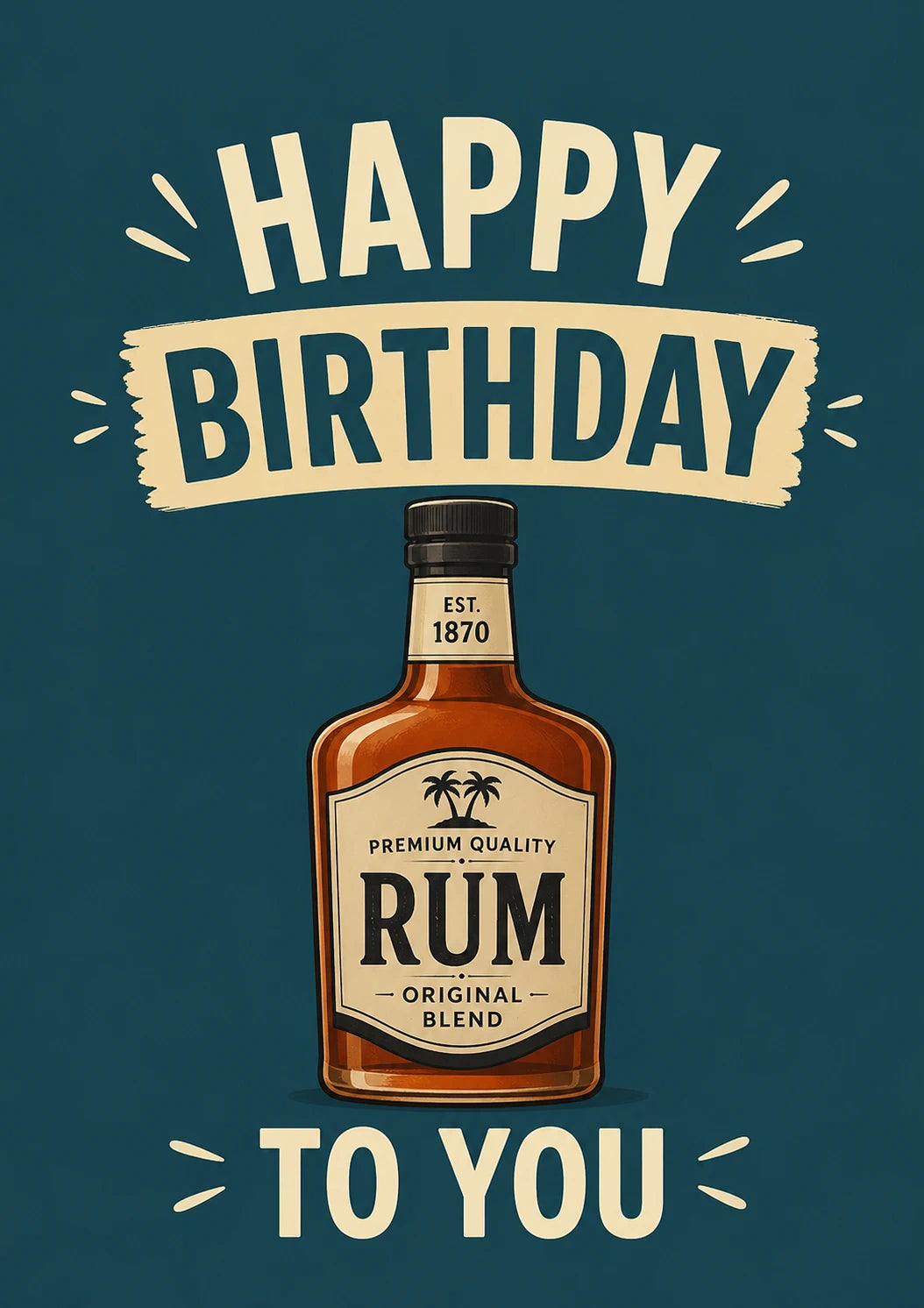 Funny Premium Rum Bottle 95th Birthday Card for Him