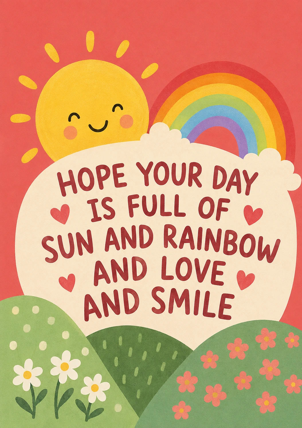 Sun Rainbow and Smiles Happy Birthday Card