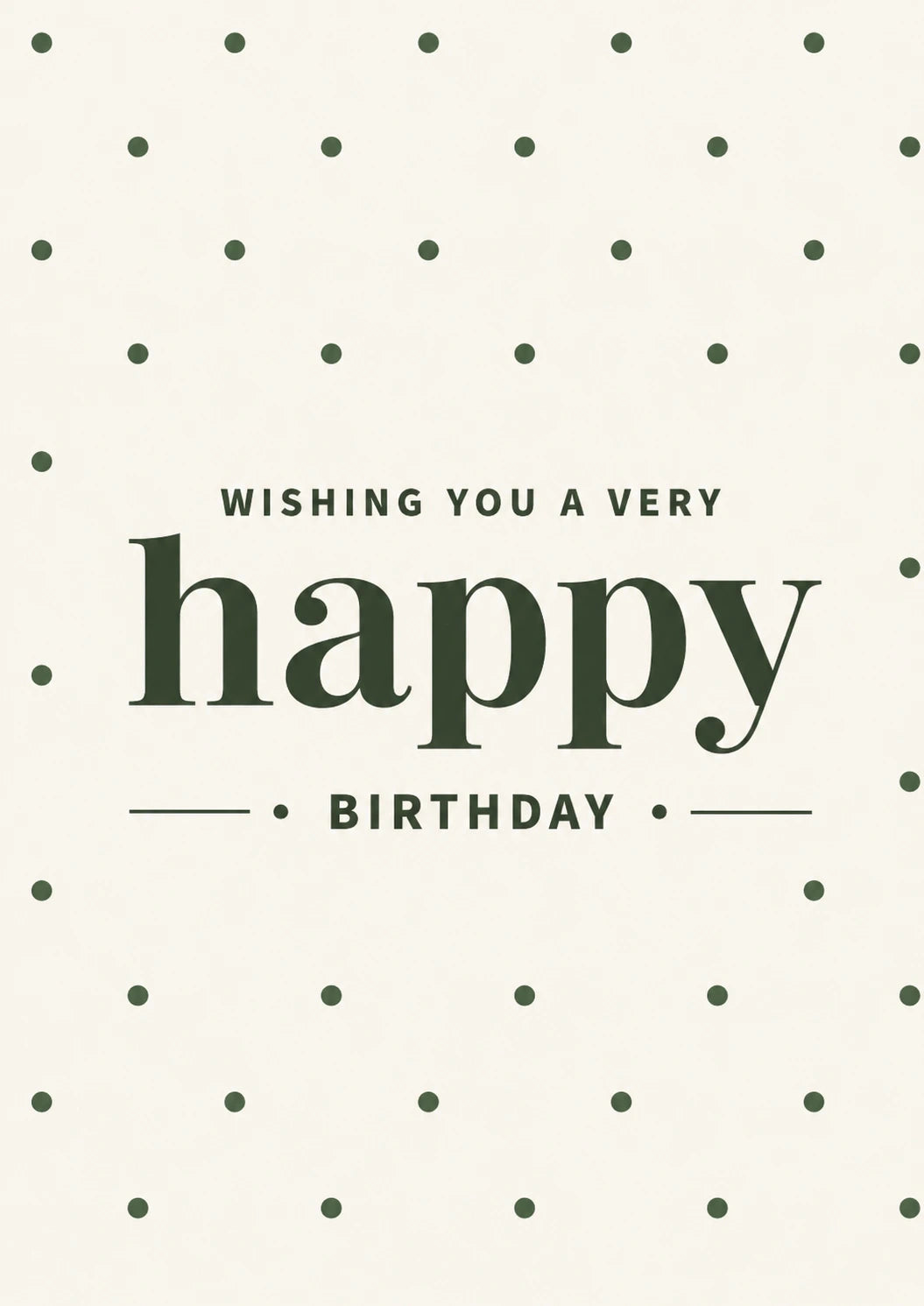 Green Polka Dot Happy Wording 90th Birthday Card