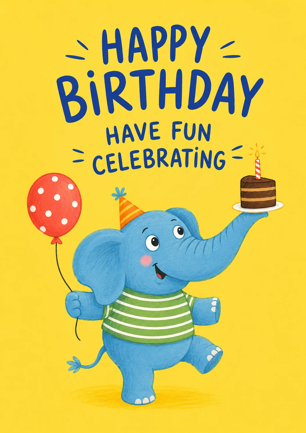 Cute Dancing Elephant 6th Birthday Card for Him