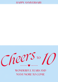 Load image into Gallery viewer, Cheers to 10 Wonderful Years Photo Upload Anniversary Card
