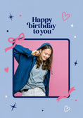 Load image into Gallery viewer, Happy Birthday To You Blue Photo Upload Birthday Card for Her
