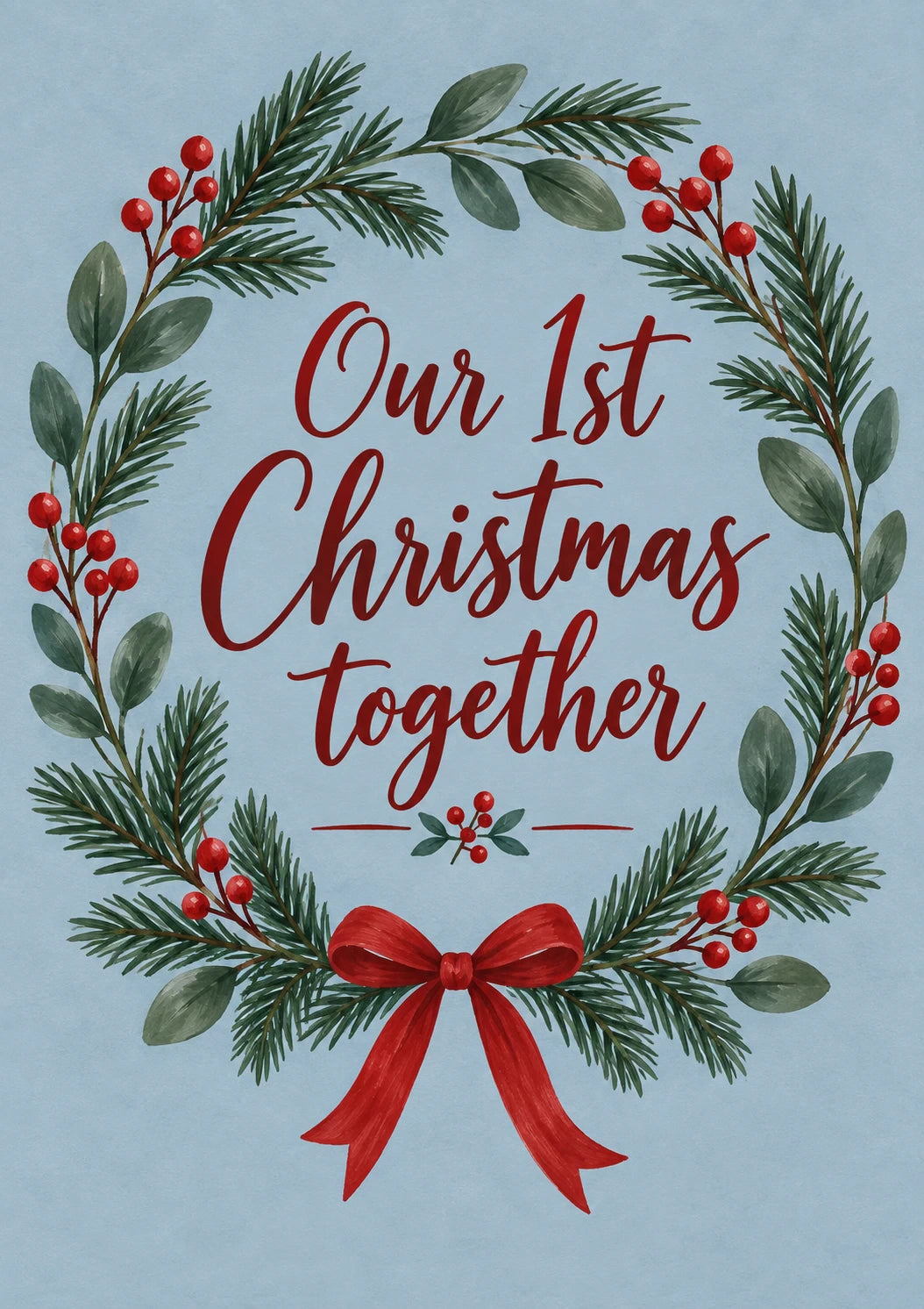 Our 1st Christmas Together Wreath Christmas Card