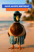 Load image into Gallery viewer, Epic Birthday Duck Name Card — blank banner template
