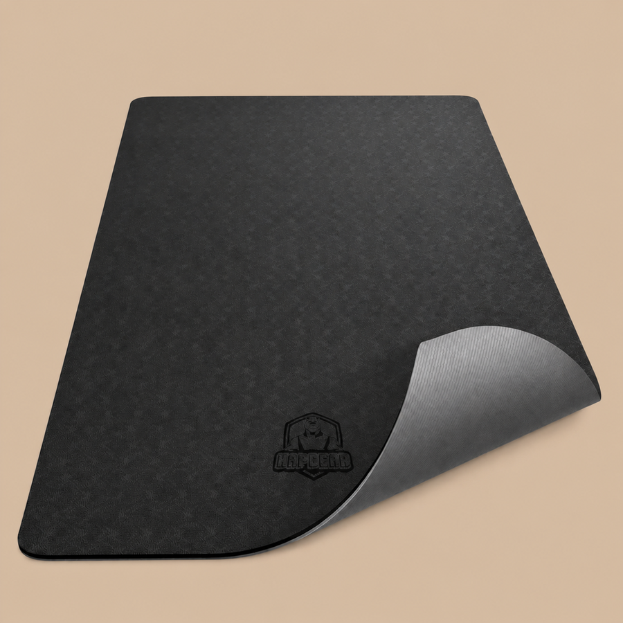183x91cm Large Yoga Mat - Black Gray