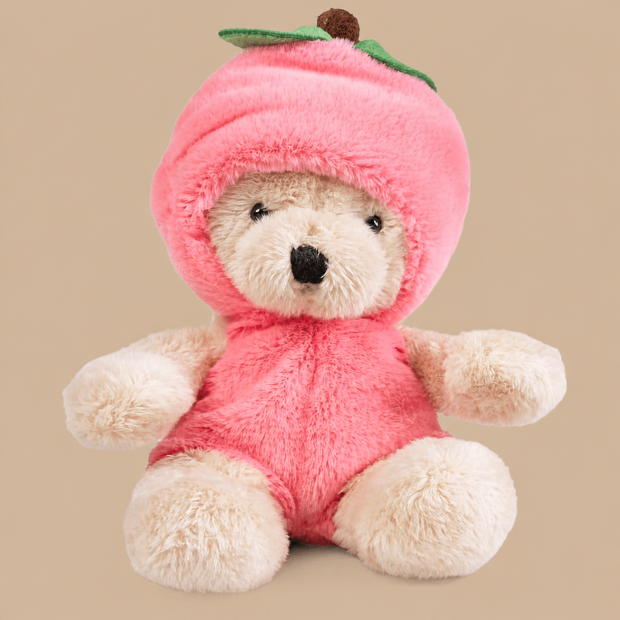 LITTLE Living Nature Play Fruit Stuffed Plush Toy - Peach 5in