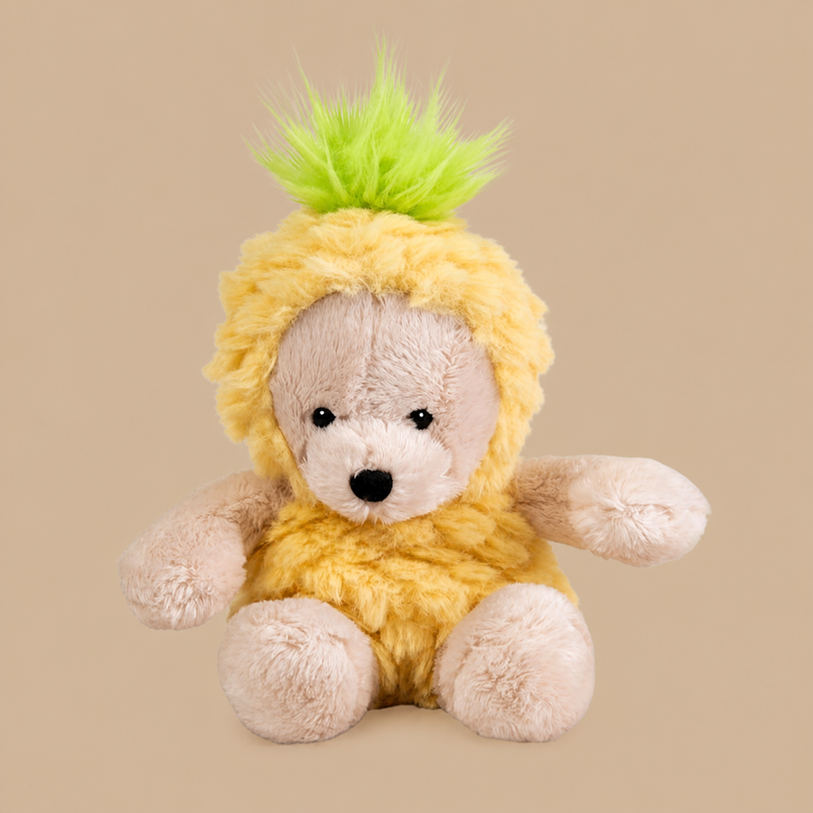 LITTLE Living Nature Play Fruit Stuffed Plush Toy - Pineapple 5in