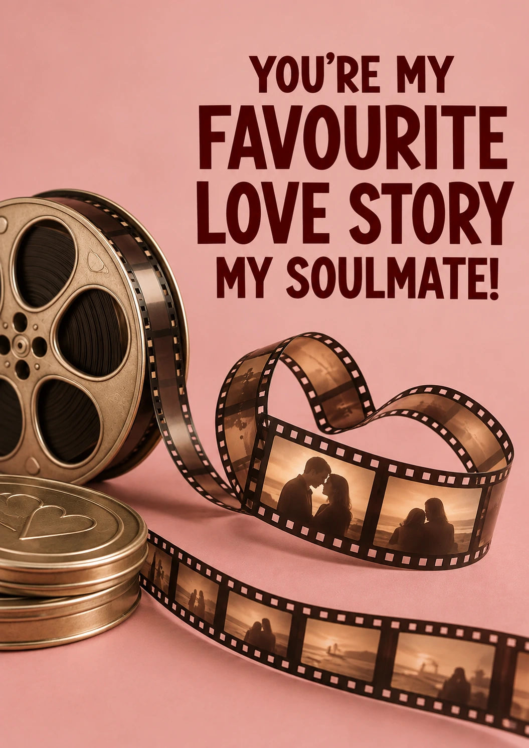 Film Reel Heart Soulmate Valentine's Day Card for Fiancee