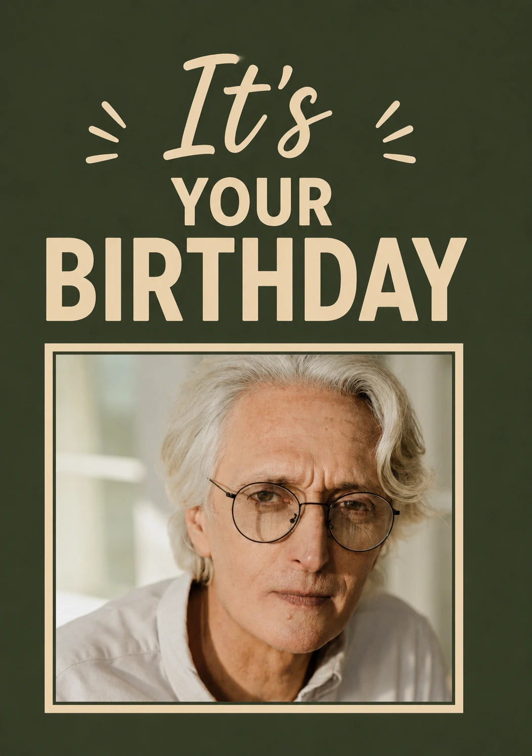 It's Your Birthday Bold Green Photo Upload Birthday Card