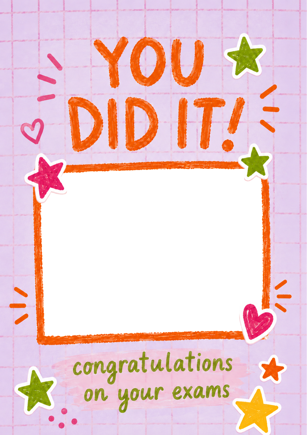 You Did It Doodle Stars Photo Upload Congratulations Card