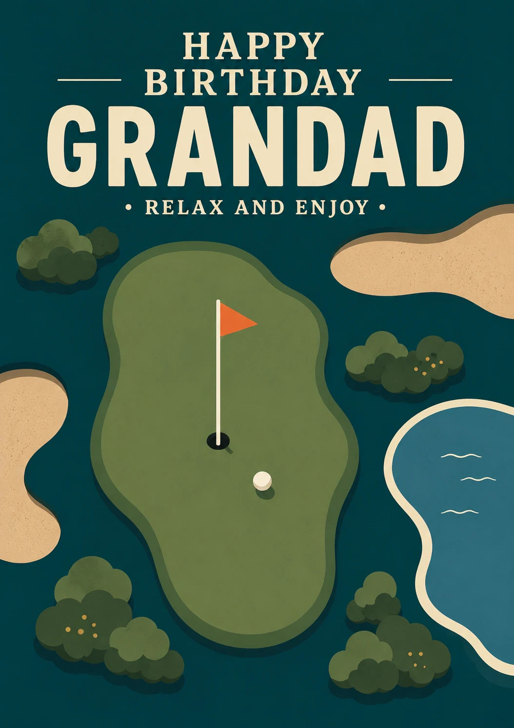 Golf Course Green Grandad 85th Birthday Card for Him