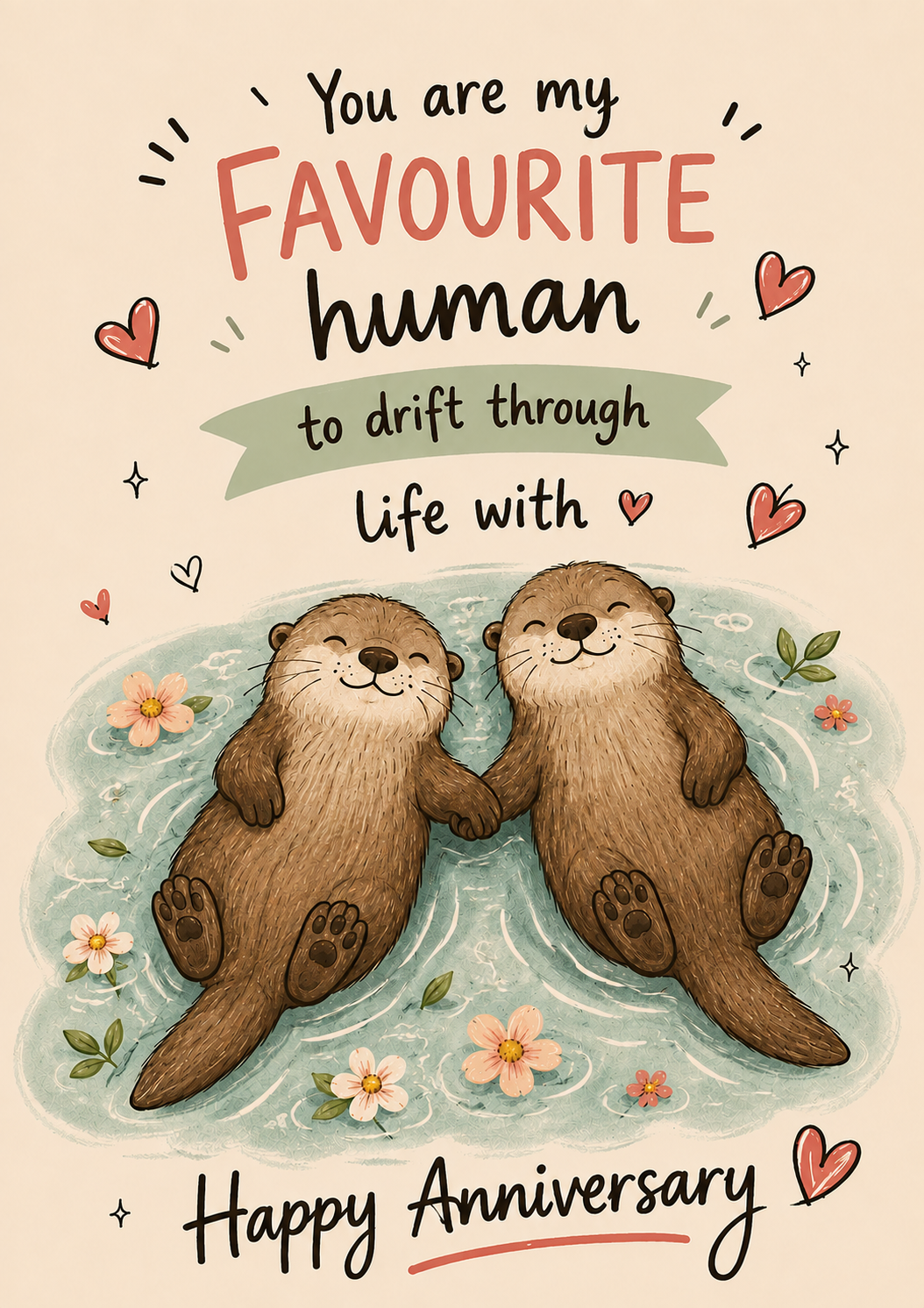 Favourite Human to Drift With Anniversary Card