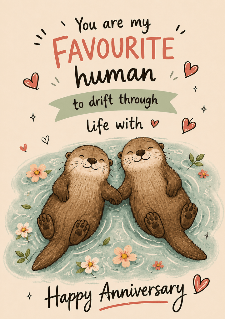 Favourite Human to Drift With Anniversary Card