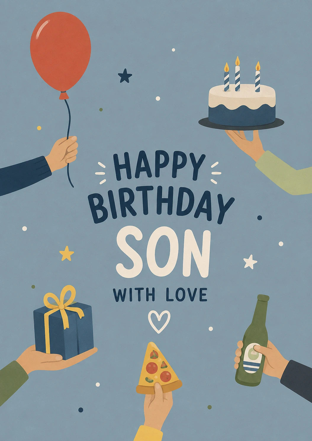 Happy Birthday Son With Love 80th Birthday Card for Him