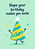Load image into Gallery viewer, Smiling Party Hat Happy Birthday Card
