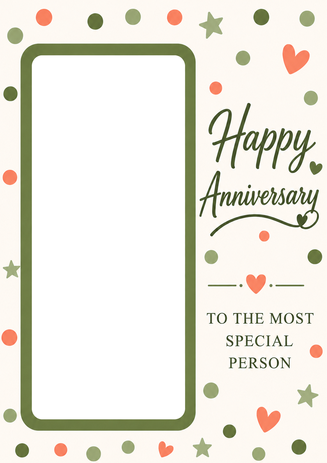 Green Polka Dot Most Special Person Photo Upload Anniversary Card