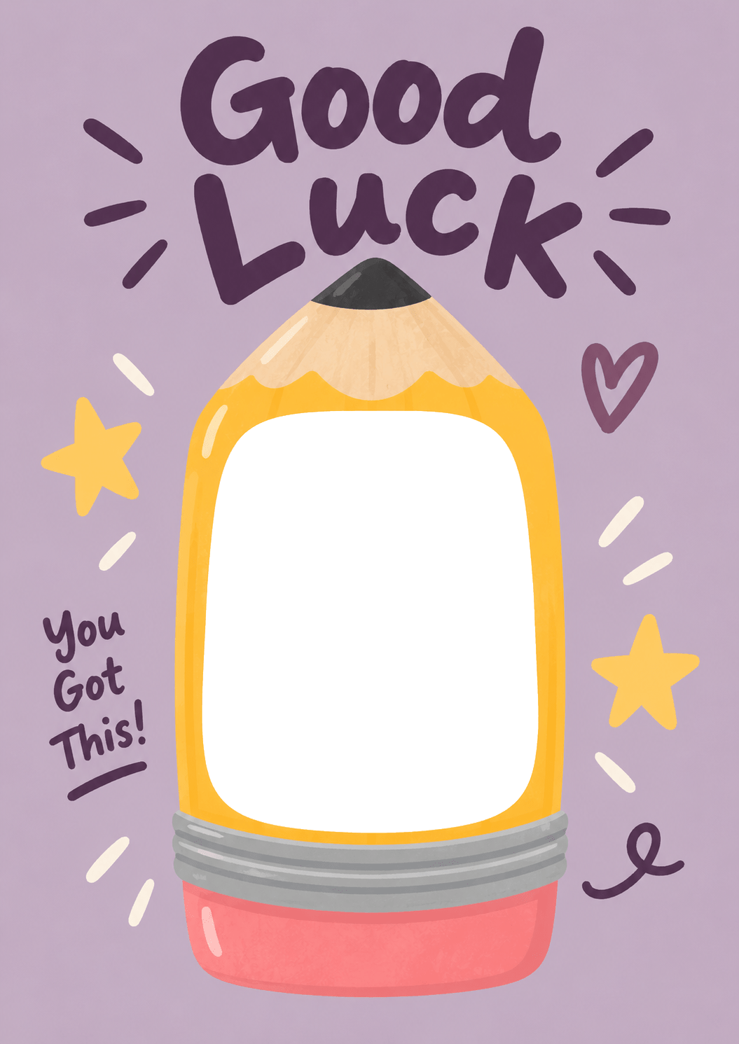 Good Luck Pencil You Got This Photo Upload Back to School Card