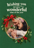 Load image into Gallery viewer, Wonderful Time of the Year Wreath Photo Upload Christmas Card
