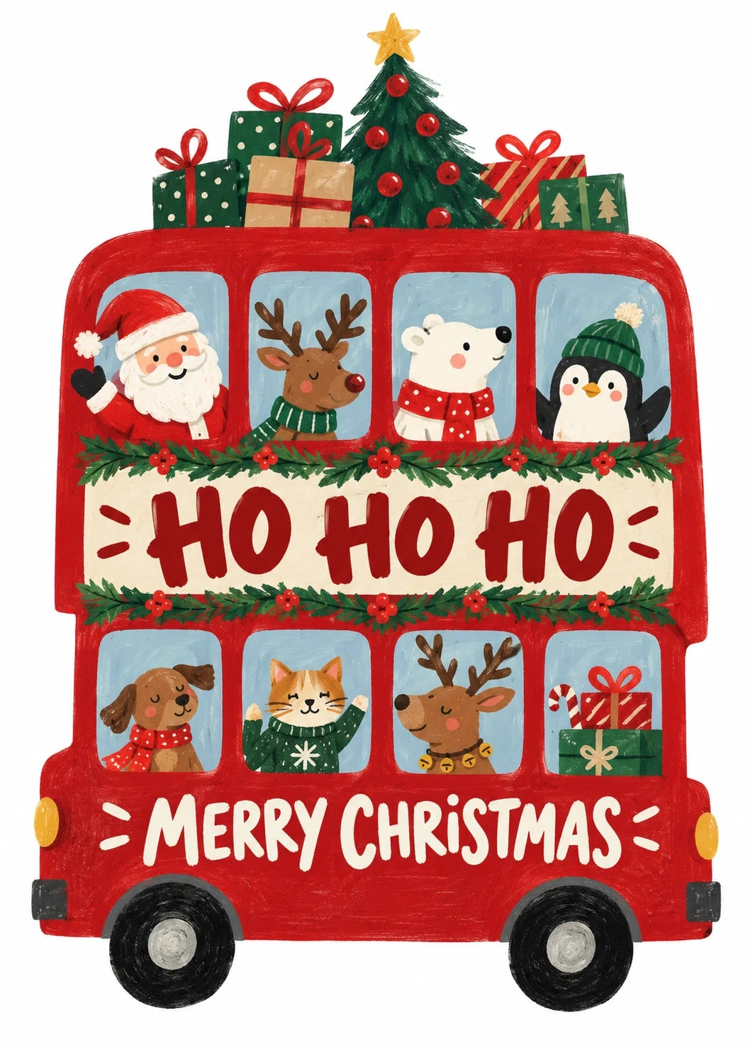 Christmas - Personalised Card — with punch holes