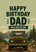 Load image into Gallery viewer, Green Land Rover Off-Road Dad Birthday Card for Him
