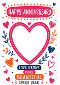 Load image into Gallery viewer, Love Grows More Beautiful Photo Upload Anniversary Card for Her
