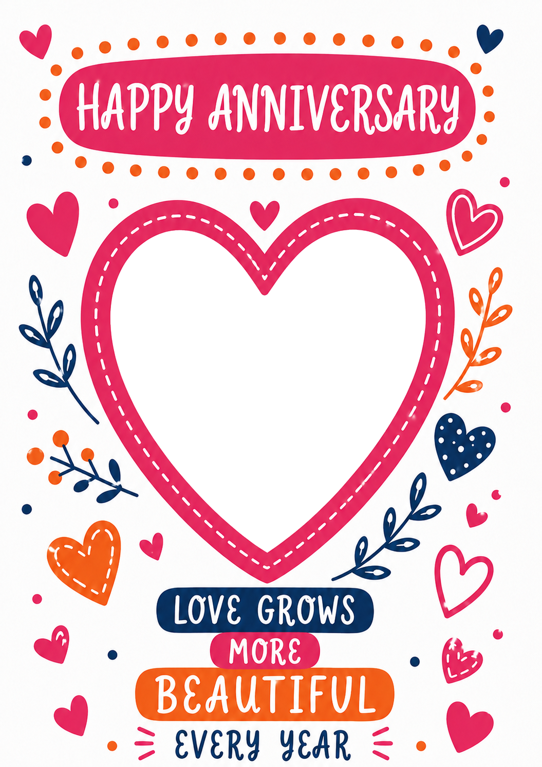 Love Grows More Beautiful Photo Upload Anniversary Card for Her