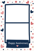 Load image into Gallery viewer, Navy Hearts and Confetti Photo Upload Anniversary Card for Her
