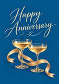 Load image into Gallery viewer, Elegant Champagne Coupe Glasses Anniversary Card for Wife
