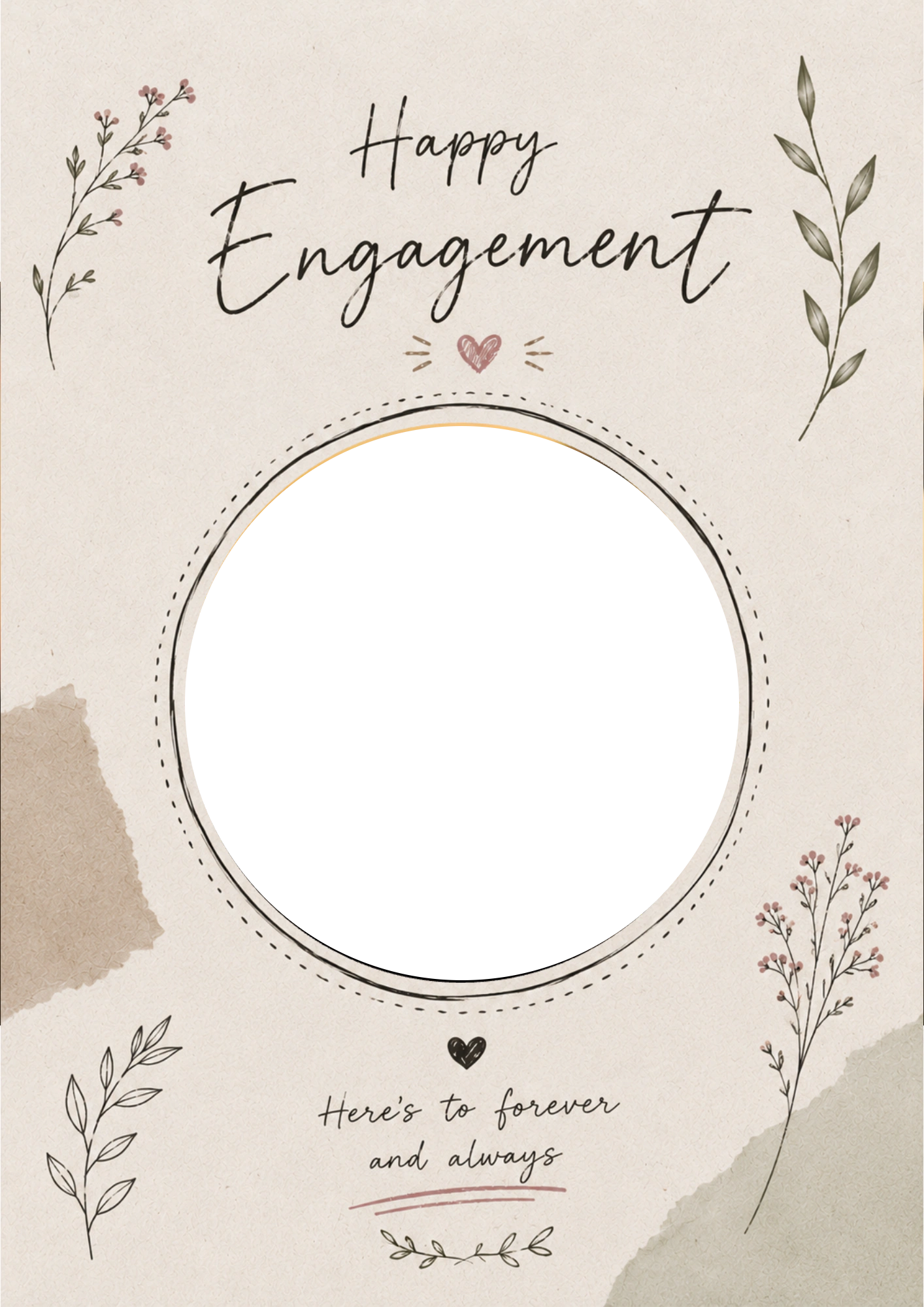Engagement - Personalised Card — with punch holes