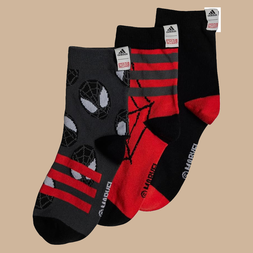 3 Pairs Boys’ Marvel Spider-Man Crew Socks 6.5–8