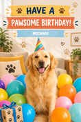 Load image into Gallery viewer, Have a Pawsome Birthday Dog — preview with sample name
