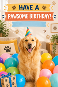 Load image into Gallery viewer, Have a Pawsome Birthday Dog — blank banner template
