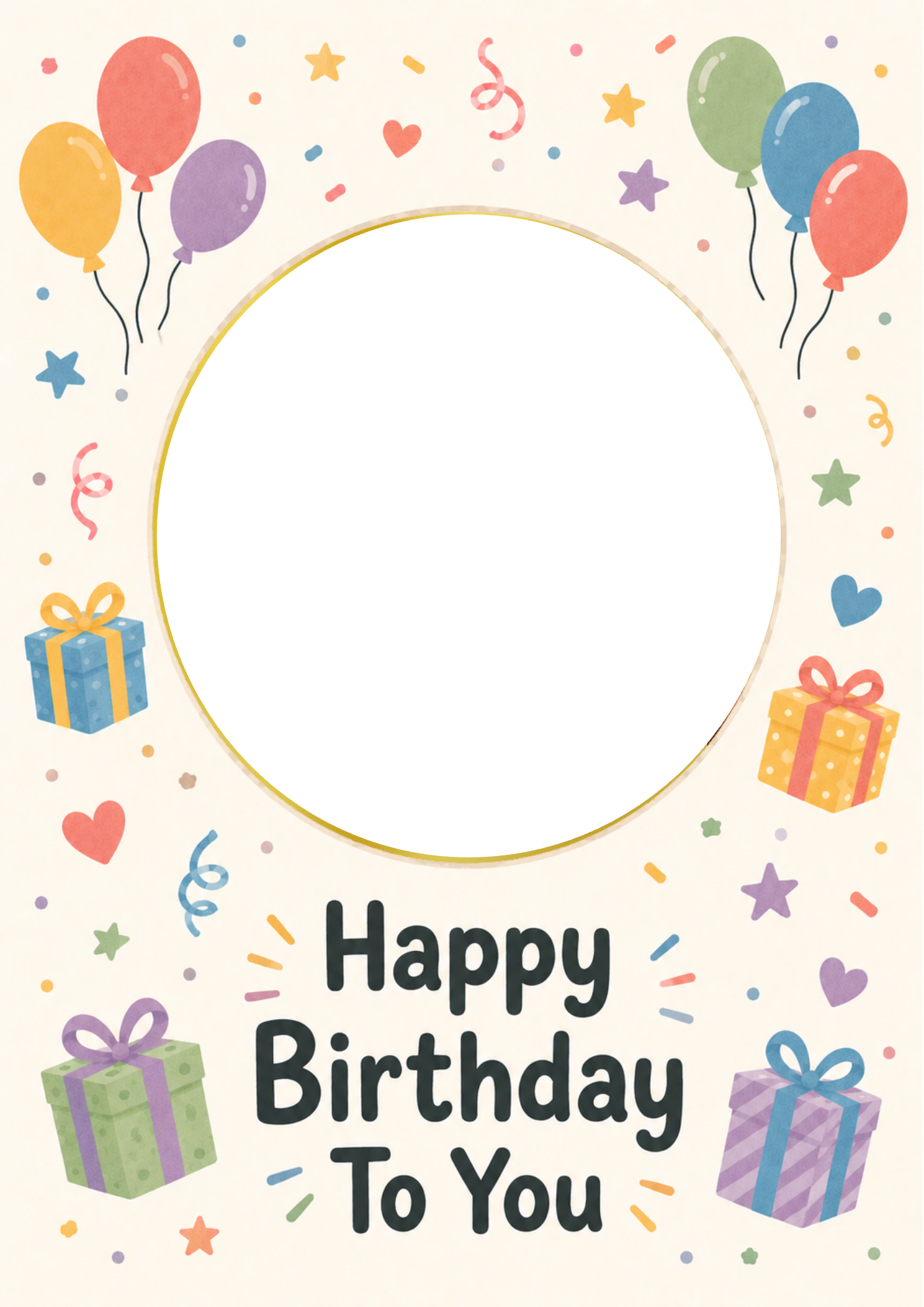Birthdays - Personalised Card — with punch holes