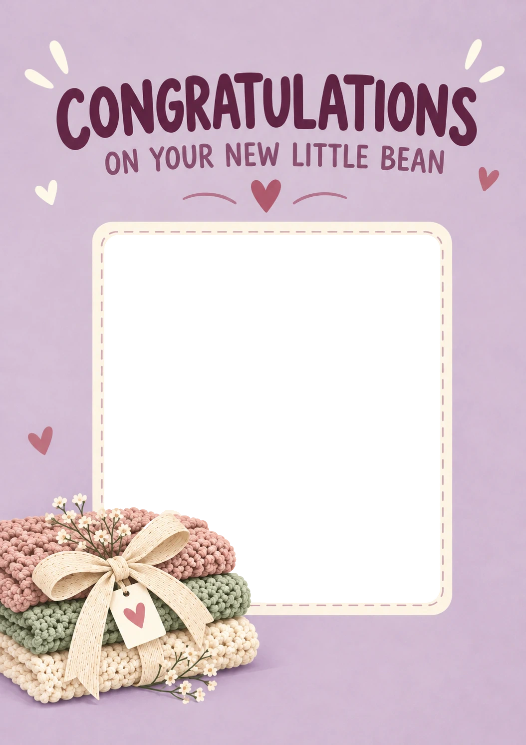 Knitted Blankets Congratulations Photo Upload New Baby Card for Sister