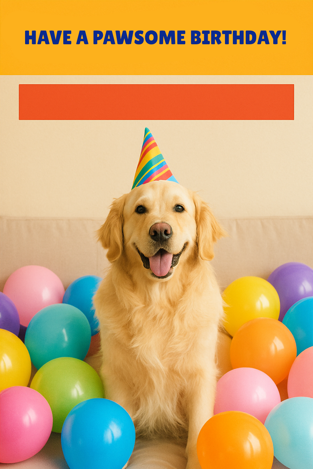 Pawsome Birthday Dog — blank banner template