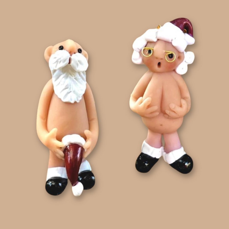 Mr and Mrs Clause Funny Christmas Ornament