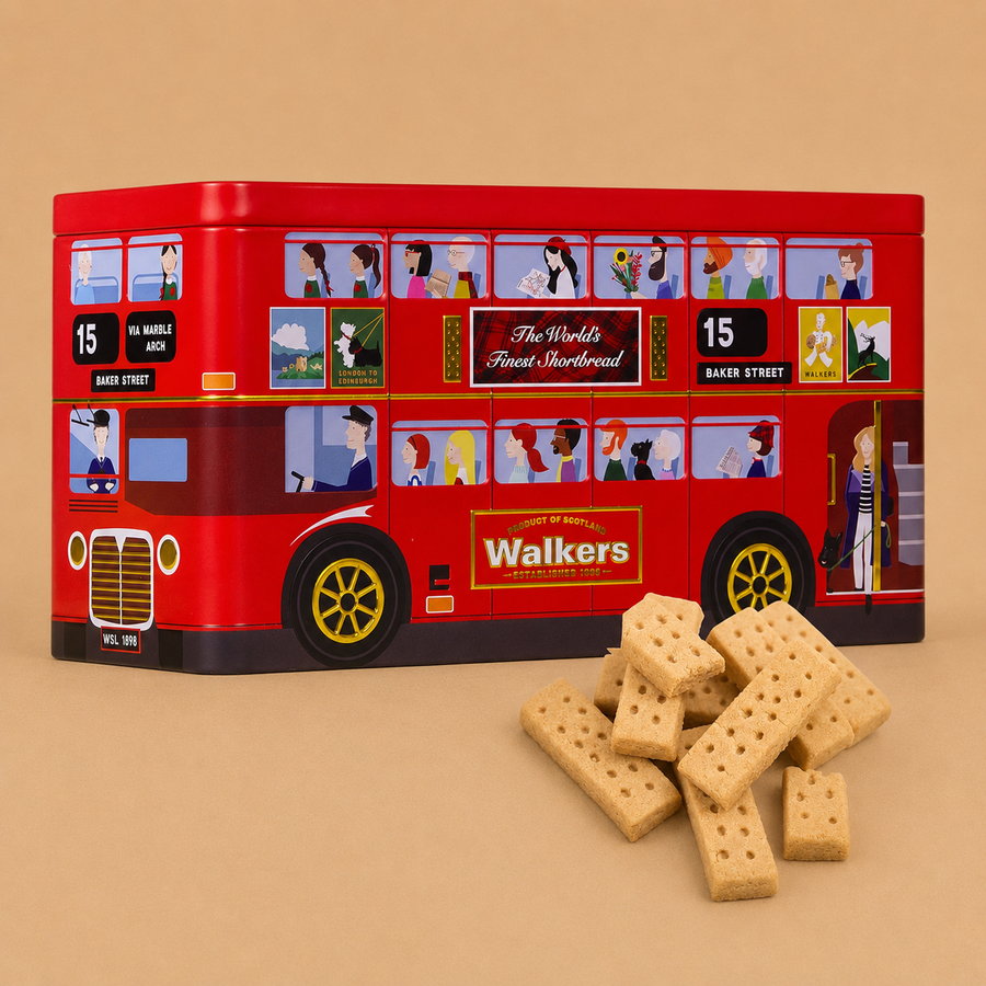 Walker’s London Bus Mini Shortbread Fingers 250g Gift Tin