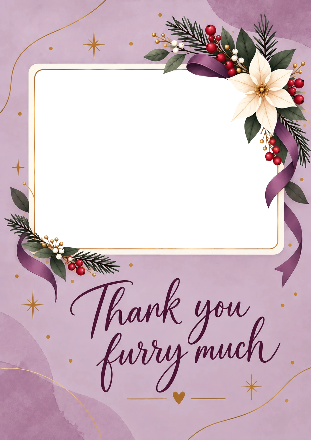 Funny Thank You Furry Much Photo Upload Christmas Card for Parents