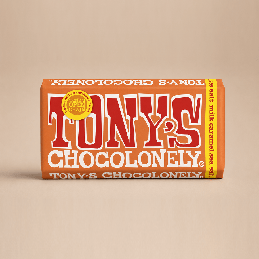 Tony's Chocolonely Milk Caramel Sea Salt Chocolate Bar - 180g (32%, Vegetarian)