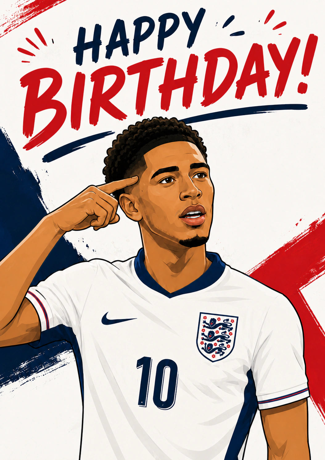Funny Personalised Football Birthday Card | England Number 10