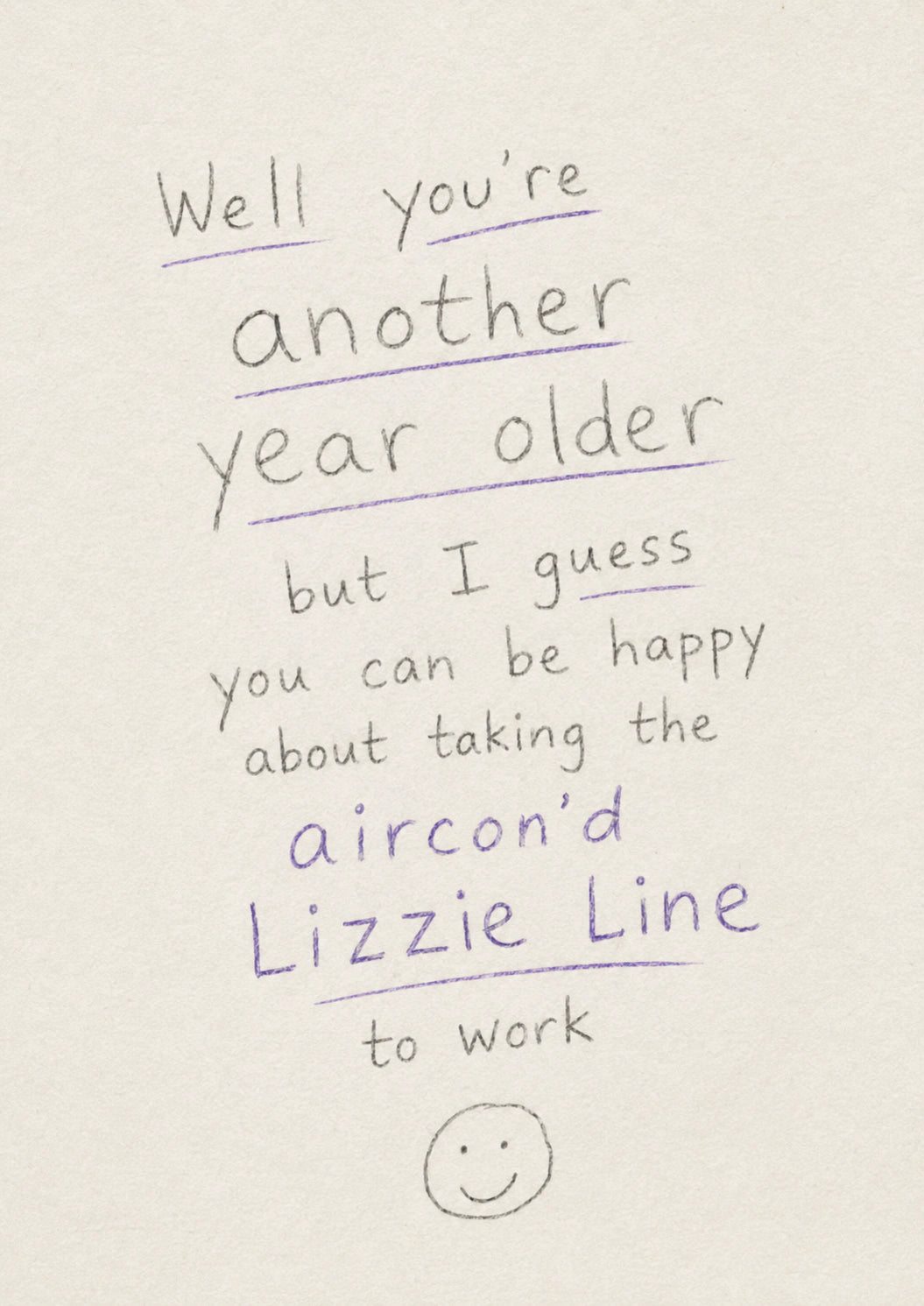 Funny Personalised Birthday Card | Aircon Lizzie Line