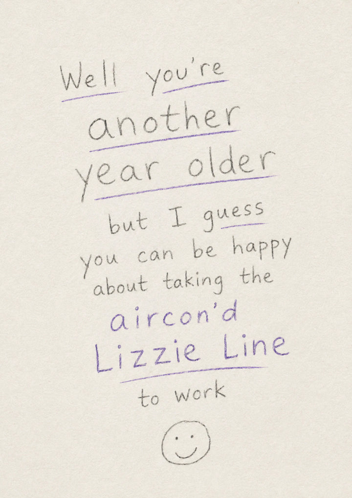 Funny Personalised Birthday Card | Aircon Lizzie Line